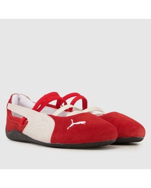 PUMA Red Speedcat Ballet Trainers