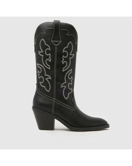 Schuh Black Darlene Western Knee High Boots