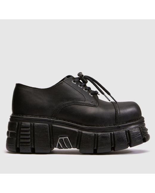 New Rock Black Gaiter Flats