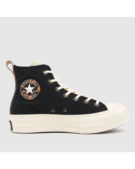 Converse Black All Star Lift Hi Tortoise Trainers