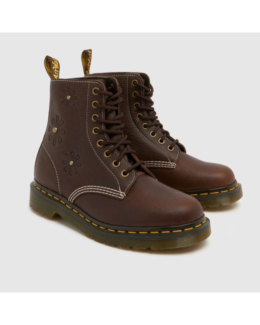 Dr. Martens Brown 1460 Pascal Flower Boots
