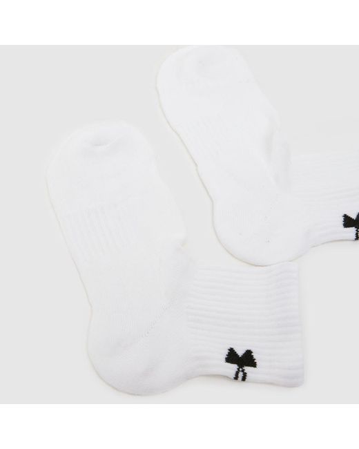 Under Armour White Tech Quarter Socks 3 Pack