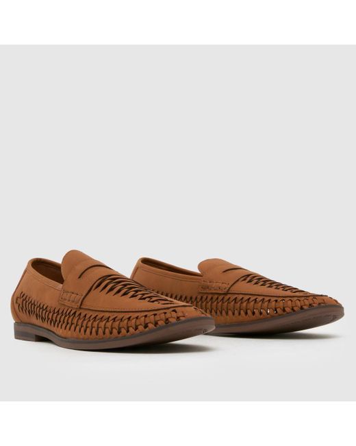 Schuh Brown Reem Woven Loafer Shoes for men