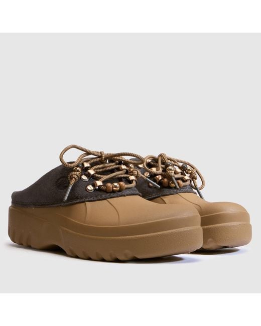CROCSTM Brown Axle Suede Mule Sandals