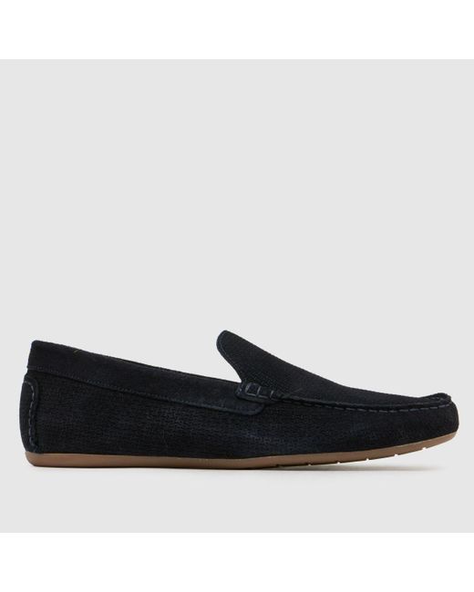 Schuh Black Roper Suede Driver Shoes for men