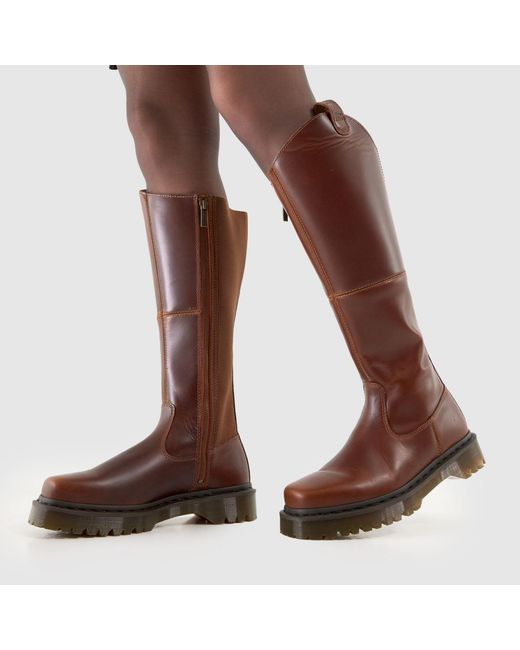 Dr. Martens Brown Amaayah Knee Hi Boots In