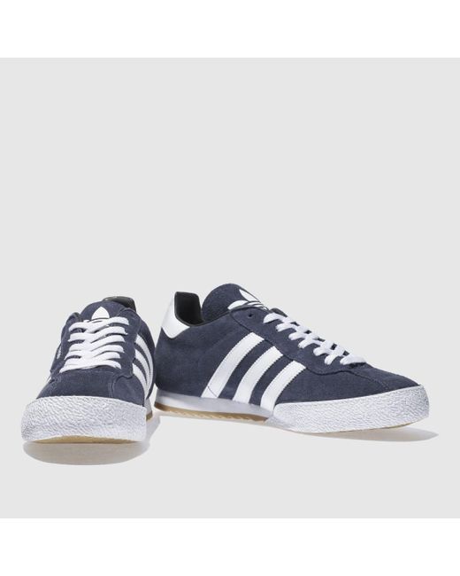 adidas Samba Navy Blue And White Super Suede Trainers for Men | Lyst UK