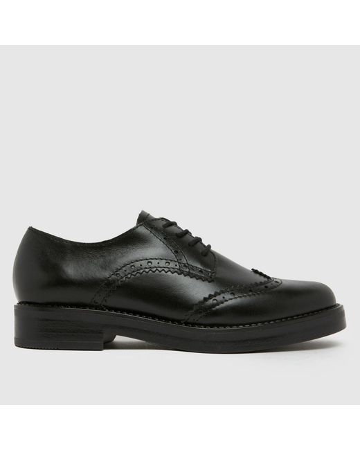Schuh Black Lime Flats Brogue Shoes