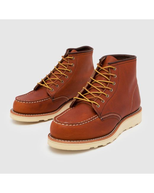 Red Wing Brown 6 Inch Moc Toe Boots In