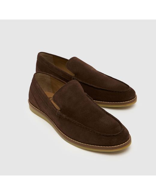 Schuh Brown Risk Suede Loafer Shoes for men