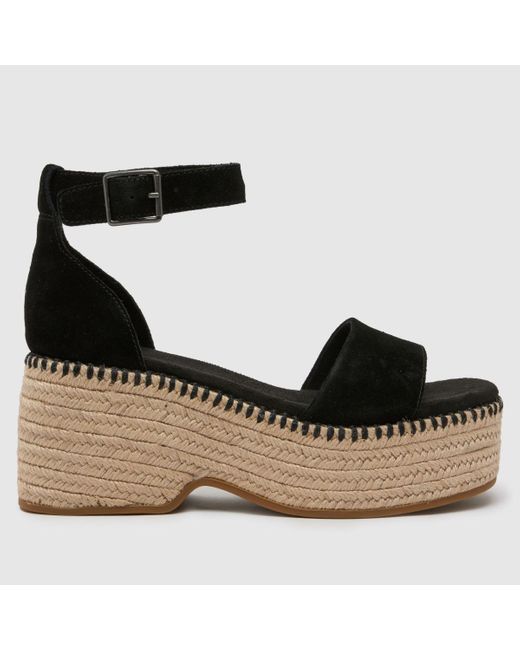 TOMS Black Laila Wedge Sandals In
