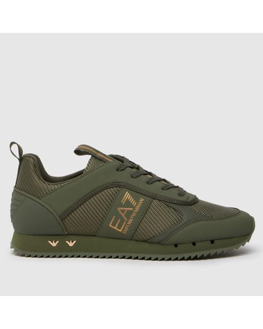 EA7 Green Emporio Armani B&W Trainers for men