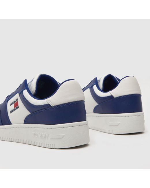 Tommy Hilfiger Basket Trainers In White & Blue for men