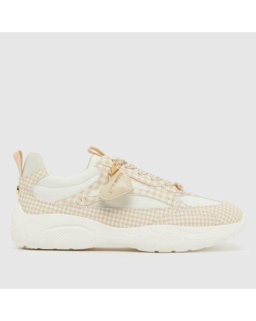 Steve Madden White Premio Gingham Trainers