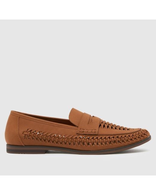 Schuh Brown Reem Woven Loafer Shoes In for men