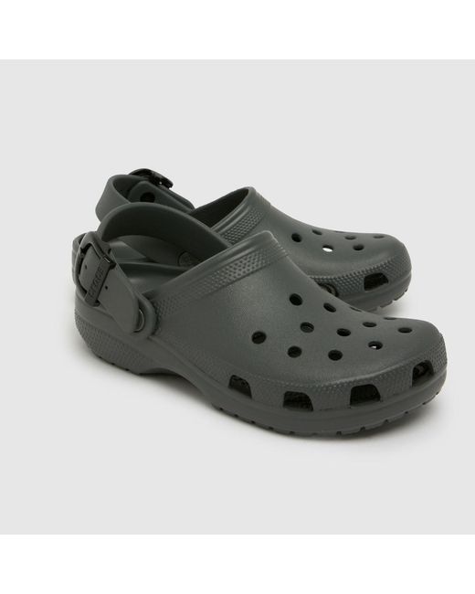 CROCSTM Gray Classic Buckle Clog Sandals