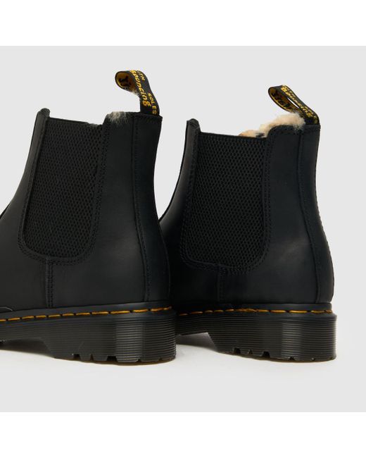 Dr. Martens Black Leonore Fur Lined Chelsea Boots, (Eu 36)