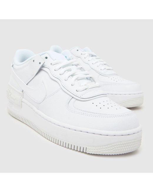 Nike White Air Force 1 Shadow Trainers