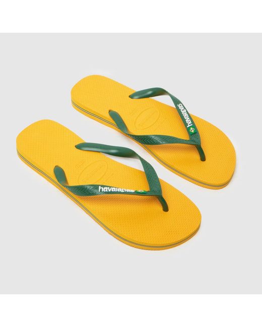 Havaianas Yellow Brasil Logo Flip Sandals for men
