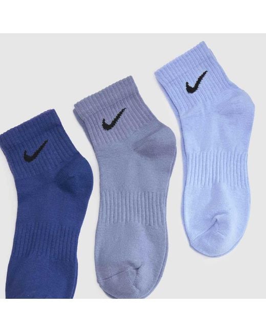 Nike Blue Everyday Ankle Sock 3 Pack