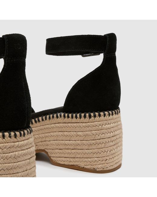 TOMS Black Laila Wedge Sandals In
