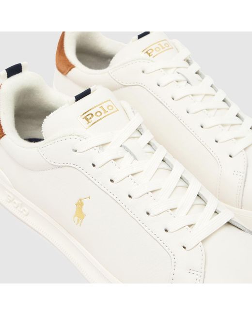 Polo Ralph Lauren White Heritage Court Trainers for men
