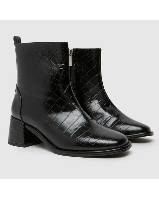 Schuh Black Bowie Block Heel Boots