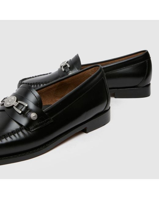G.H.BASS Black Weejuns Western Bit Loafer Flats