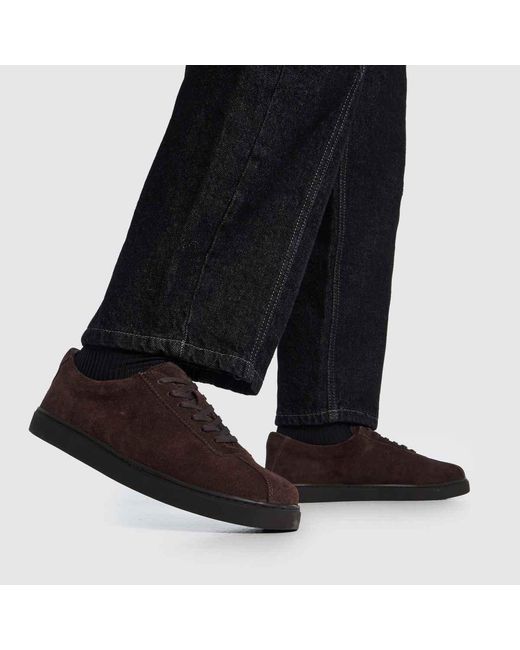 Schuh Brown Wilson Suede Slim Sole Trainers for men