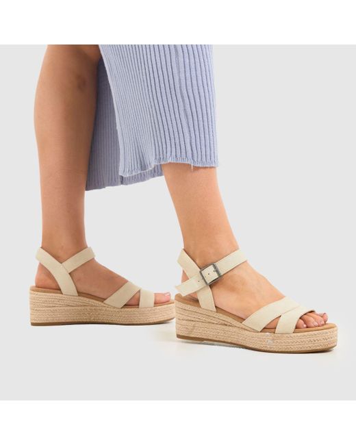 TOMS Metallic Audrey Wedge Sandals In