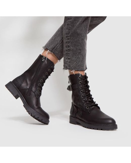 Blowfish Rauly Croc Vegan Boots in Black | Lyst UK