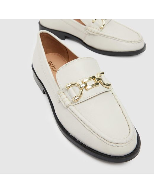 Schuh White Lassie Leather Snaffle Loafer Flat Shoes