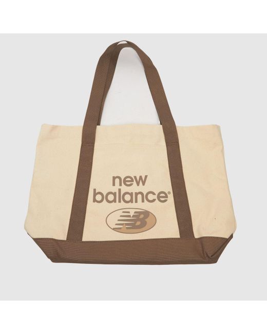 New Balance Natural Brown & White Classic Canvas Tote