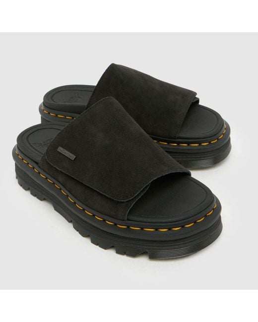 Dr. Martens Black Zebzag Slide Sandals