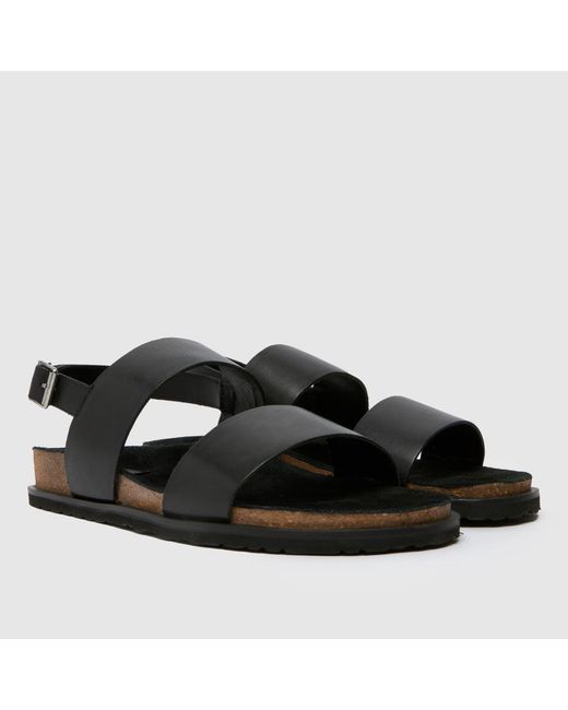 Schuh Black Sol Footbed Sandals for men