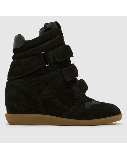 Schuh Black Maxine Suede Wedge Trainers