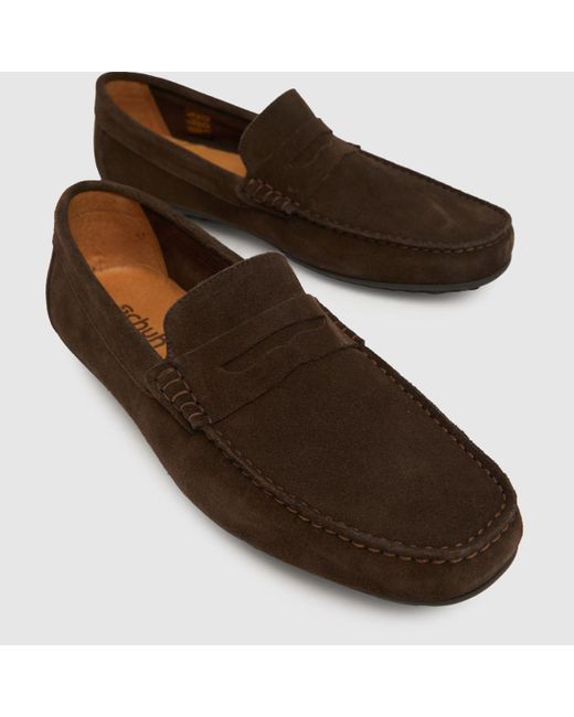 Schuh Brown Russell Suede Loafer Shoes In for men