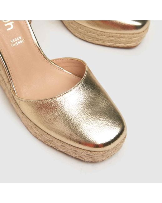 Schuh Metallic Venus Ankle Tie Wedge Sandals In