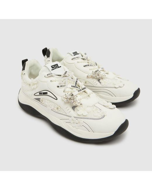 Steve Madden White Premio Applique Trainers