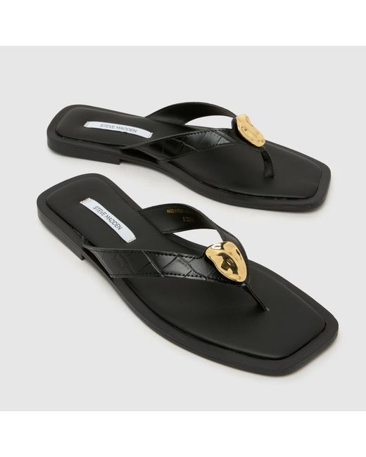Steve Madden Black Meira Flip Sandals