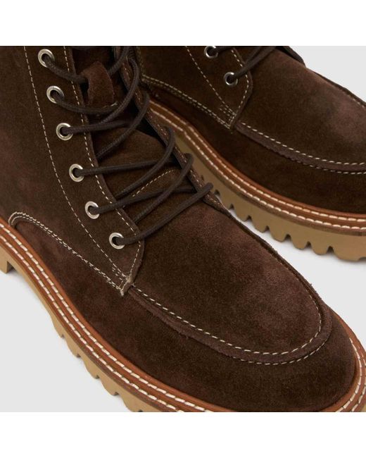 Schuh Brown Corrine Suede Moc Toe Boots