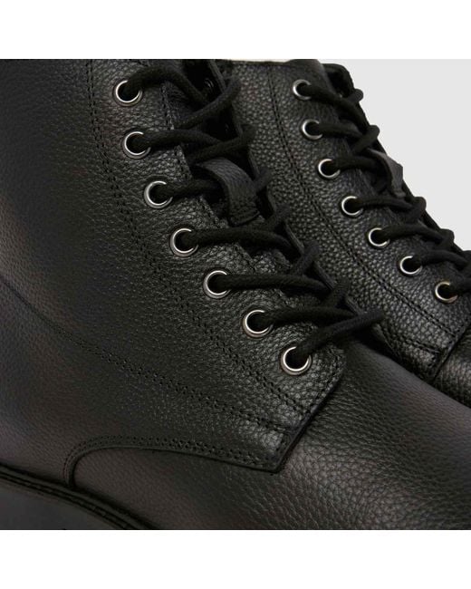 Schuh Black Griffin Leather Lace Up Boots for men