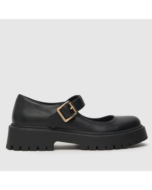 Schuh Black Lucille Chunky Mary Jane Flat Shoes In