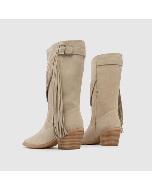 Schuh Natural Dina Suede Tassel Western Boots