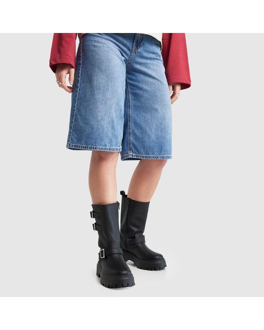 Schuh Black Danbury Leather Biker Boots