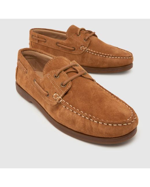 Schuh Brown Patient Suede Boat Shoes for men