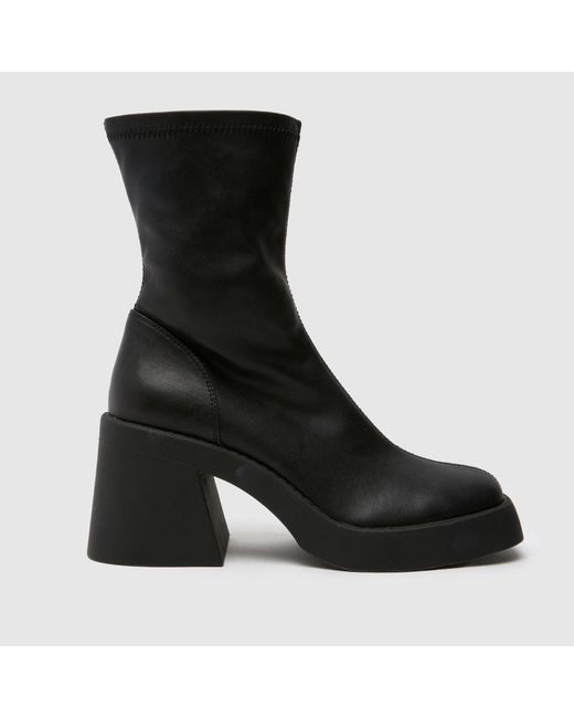 Schuh Black Amirah Ladies Stretch Sock Boots