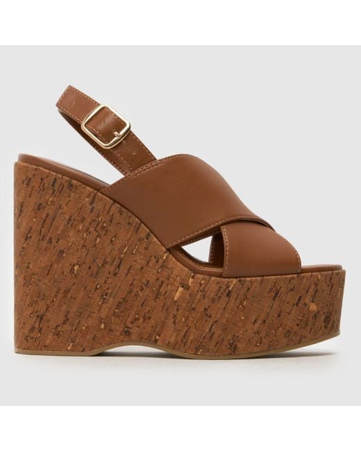 Schuh Brown Valentina Cork Wedge Sandals