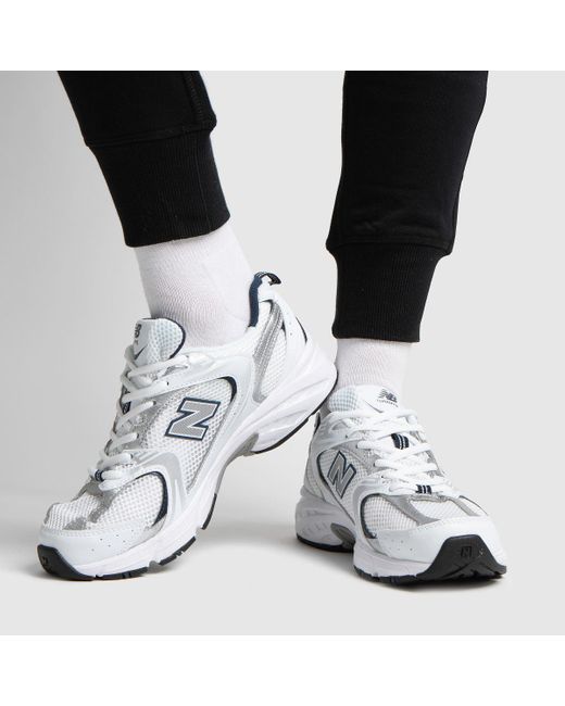 New Balance White & Silver 530 Trainers in White/Silver (Metallic) | Lyst UK