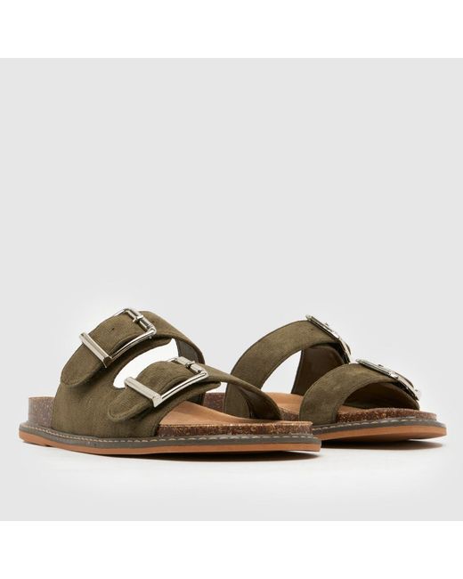 Schuh Green Tamika Buckle Footbed Sandals